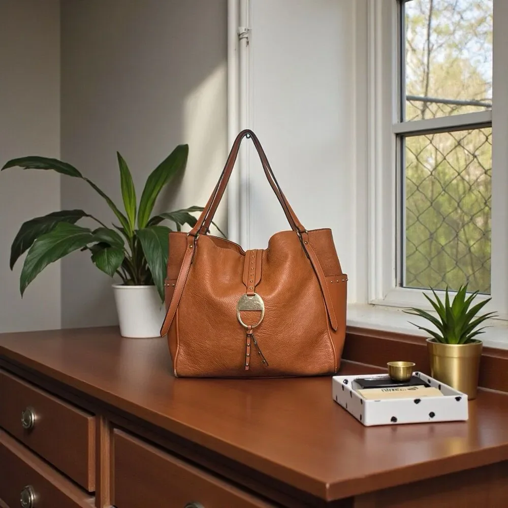 Mia K. Farrow Collection Shoulder Tote Hobo Bag Brown Satchel 13x13x5